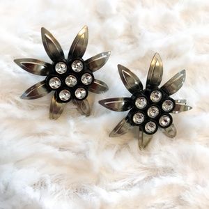 Vintage Silver Star/Flower Earrings
